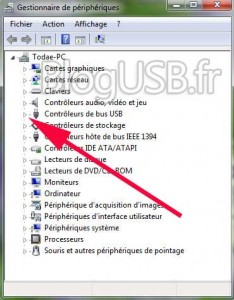 Gestionnaires de périphériques puis controleur de bus USB