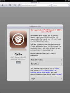 Cydia accessible depuis jailbreakme.com